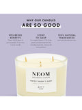 NEOM three wick scented candle for sleep with lavender and jasmine, imported from the UK