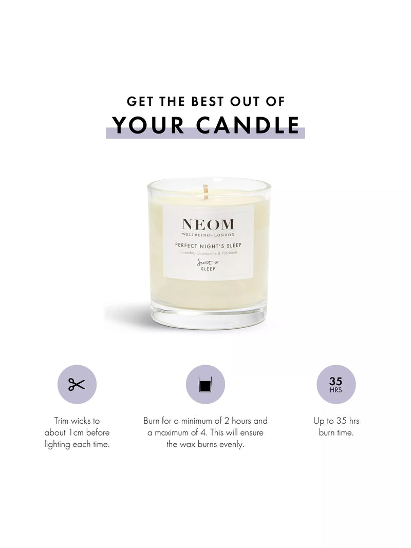 NEOM Perfect Night's Sleep scented candle, imported from the UK