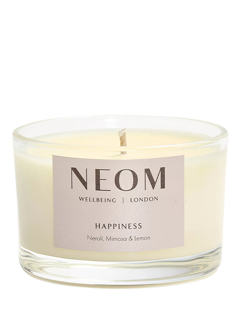 NEOM Wellbeing London Happiness travel scented candle 225g - British product