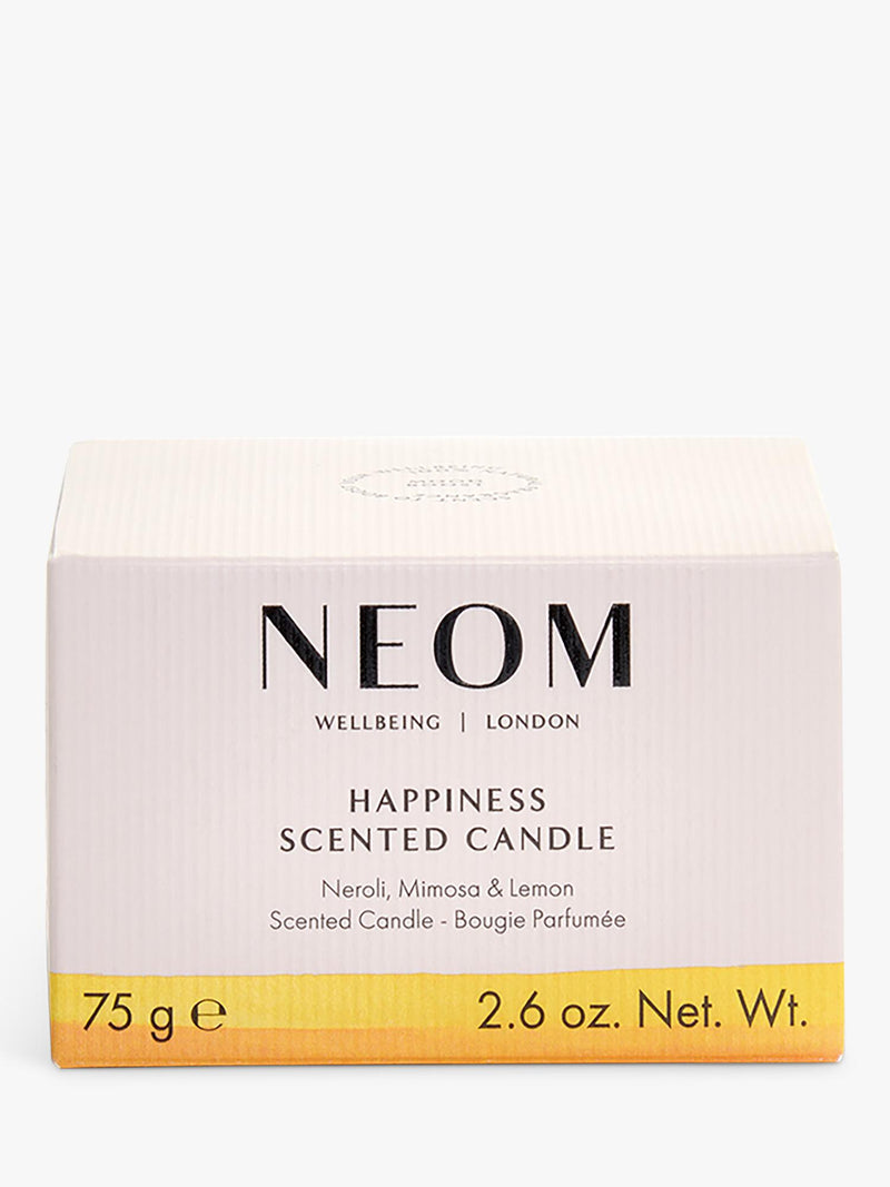 NEOM Wellbeing London Happiness travel scented candle 225g - British product