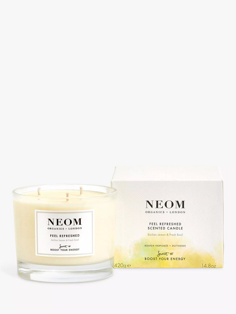 NEOM Wellbeing London Feel Refreshed 3 wick scented candle - British product