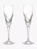 John Lewis Grosseto cut crystal glass champagne flutes set of 2 160ml, UK version