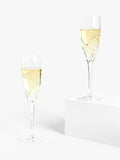 John Lewis Grosseto cut crystal glass champagne flutes set of 2 160ml, UK version