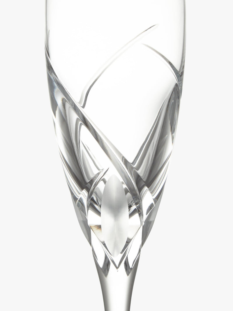 John Lewis Grosseto cut crystal glass champagne flutes set of 2 160ml, UK version