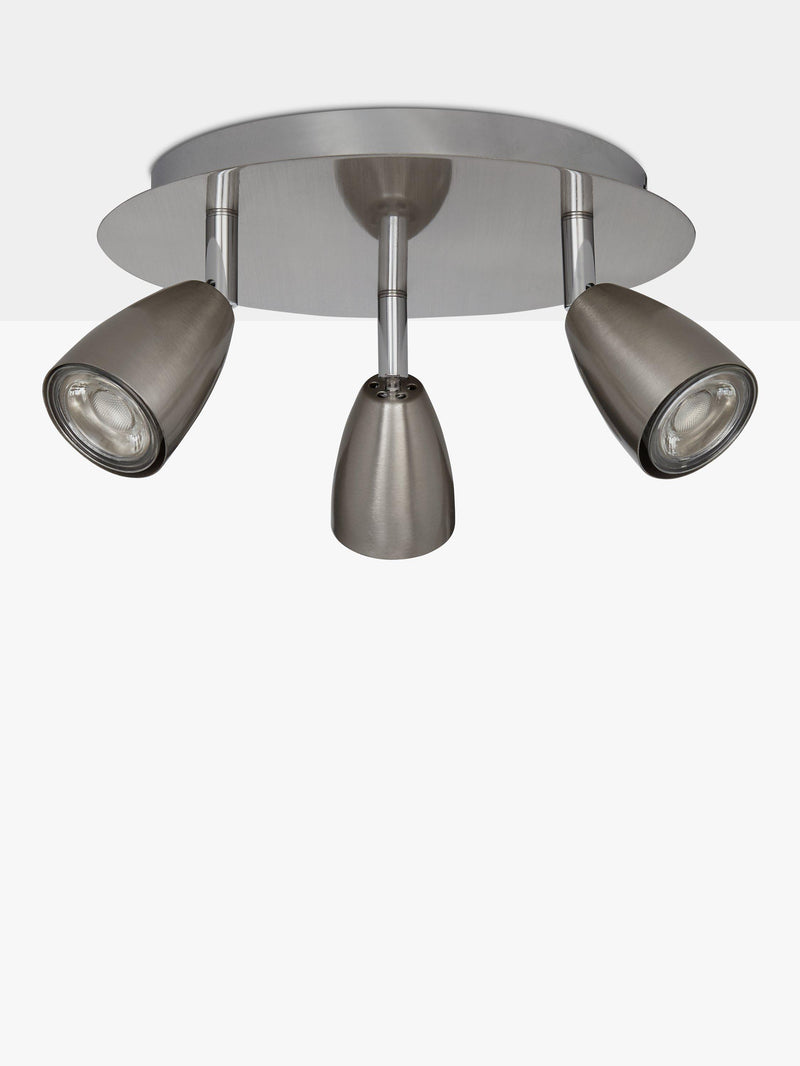 John Lewis Thea GU10 LED 3 spotlight ceiling plate chrome (British brand)