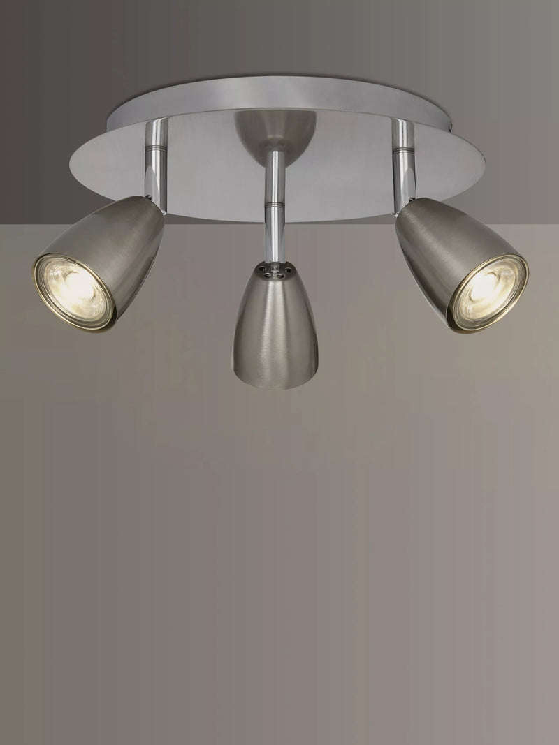 John Lewis Thea GU10 LED 3 spotlight ceiling plate chrome (British brand)
