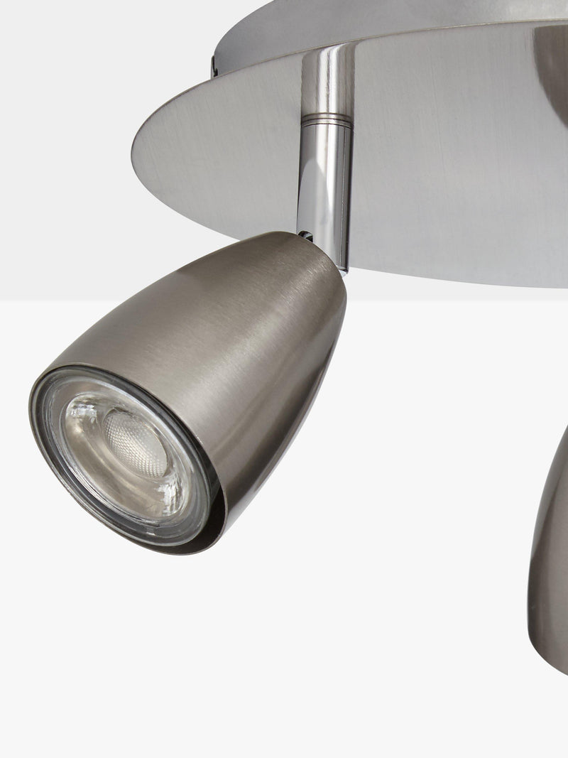 John Lewis Thea GU10 LED 3 spotlight ceiling plate chrome (British brand)