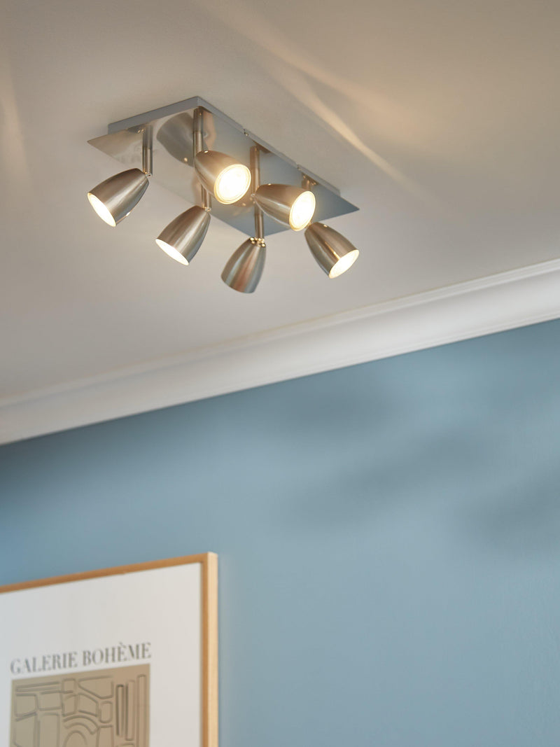 John Lewis Thea 6 LED spotlight ceiling plate in chrome, UK version