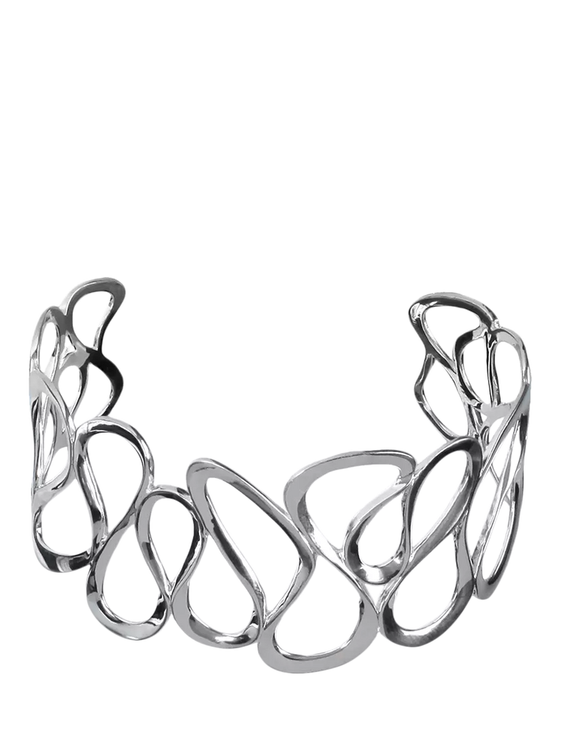 Nina B Wavy Cuff Bangle, Silver
