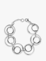 John Lewis Nina B Sterling Silver Open Circles Link Bracelet, Silver, 20cm- Buy online at McGrocer