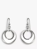 Nina B sterling silver open circle drop earrings 2.5cm - British product