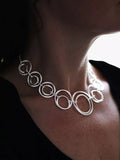 Nina B sterling silver open circles necklace 45cm, UK version