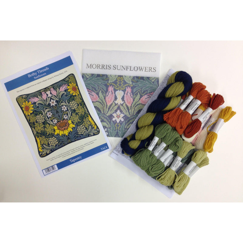 Bothy Threads William Morris Sunflowers printed canvas tapestry kit (British brand)