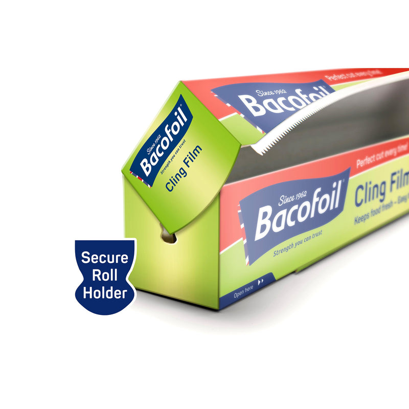 Bacofoil non PVC cling film easy-cut 30m x 32.5cm, imported from the UK