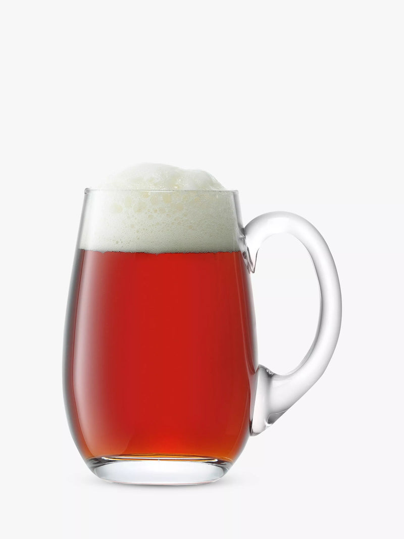 LSA International beer tankard clear 750ml - British product