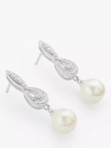 John Lewis Lido Freshwater Pearl Drop Earrings Silver White- Buy online at McGrocer