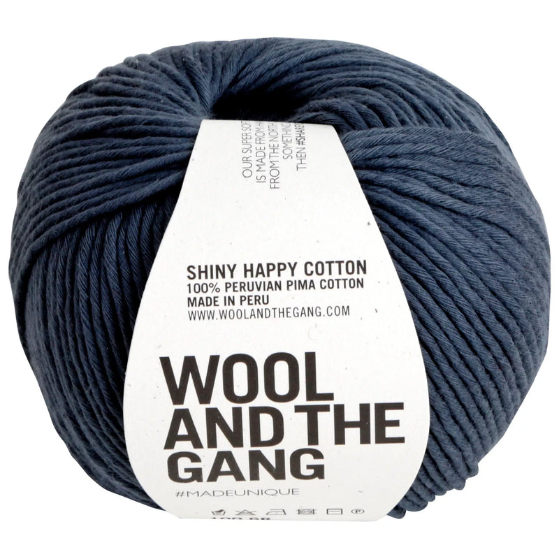 Wool And The Gang Shiny Happy Cotton Knitting and Crochet Yarn, 100g, Eagle Grey