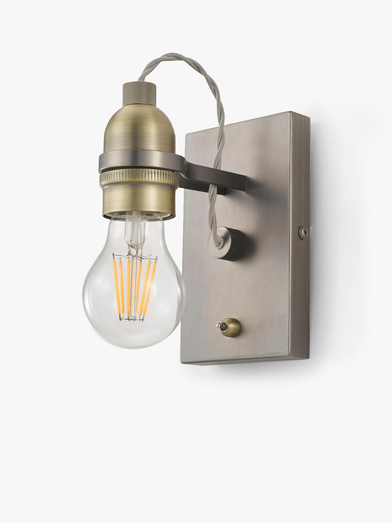 John Lewis Bistro Bulb wall light in antique brass, imported from the UK
