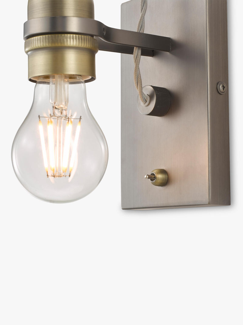 John Lewis Bistro Bulb wall light in antique brass, imported from the UK