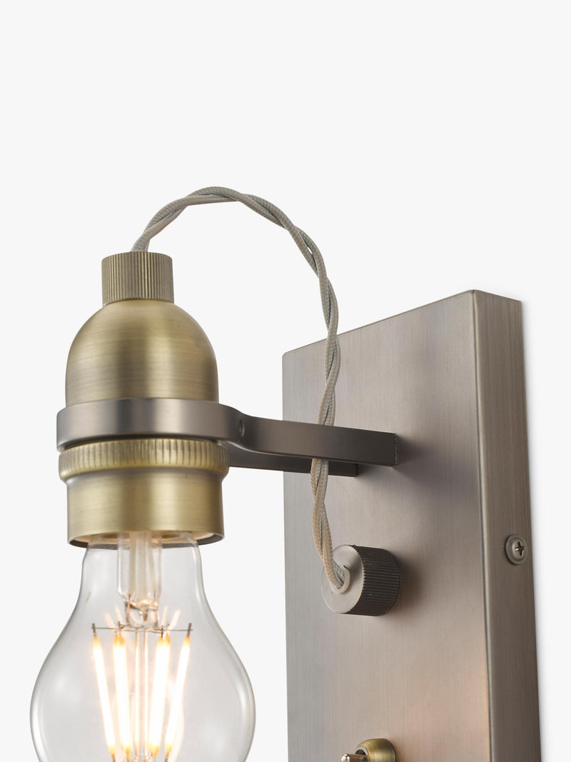 John Lewis Bistro Bulb wall light in antique brass, imported from the UK