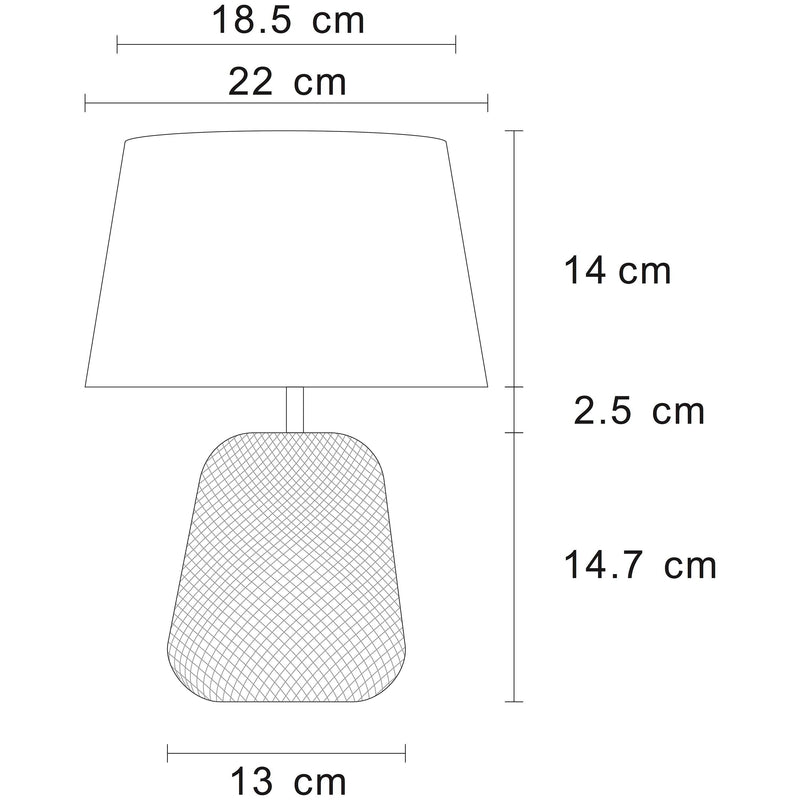 John Lewis Iona small ceramic table lamp grey, UK version