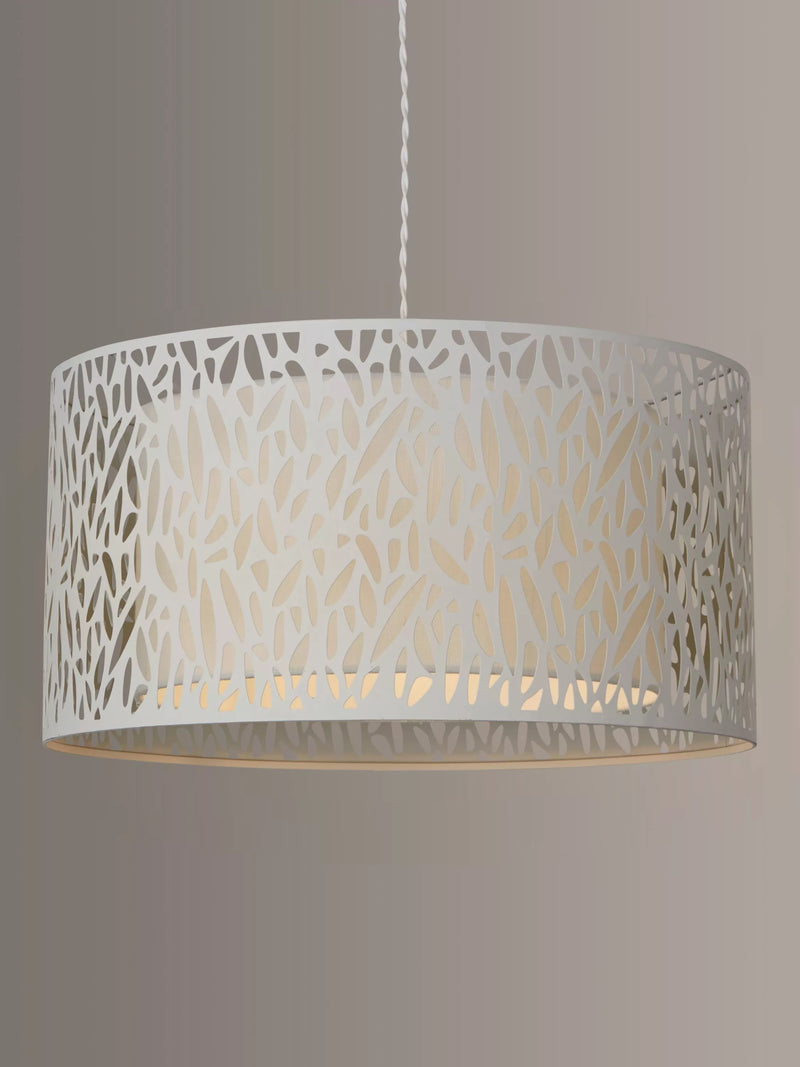 John Lewis Meadow Fretwork Shade Ceiling Light, Grey/White
