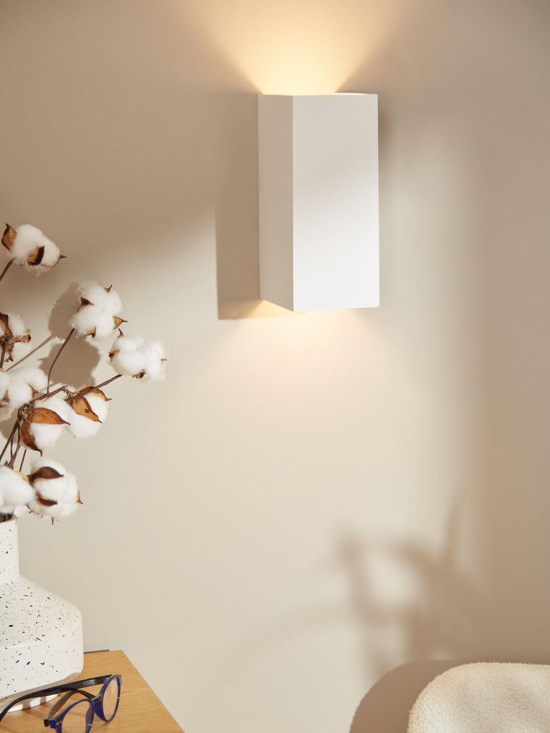 Astro Parma wall light white plaster finish, UK version