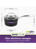Eaziglide aluminium non-stick saucepan 18cm - British product