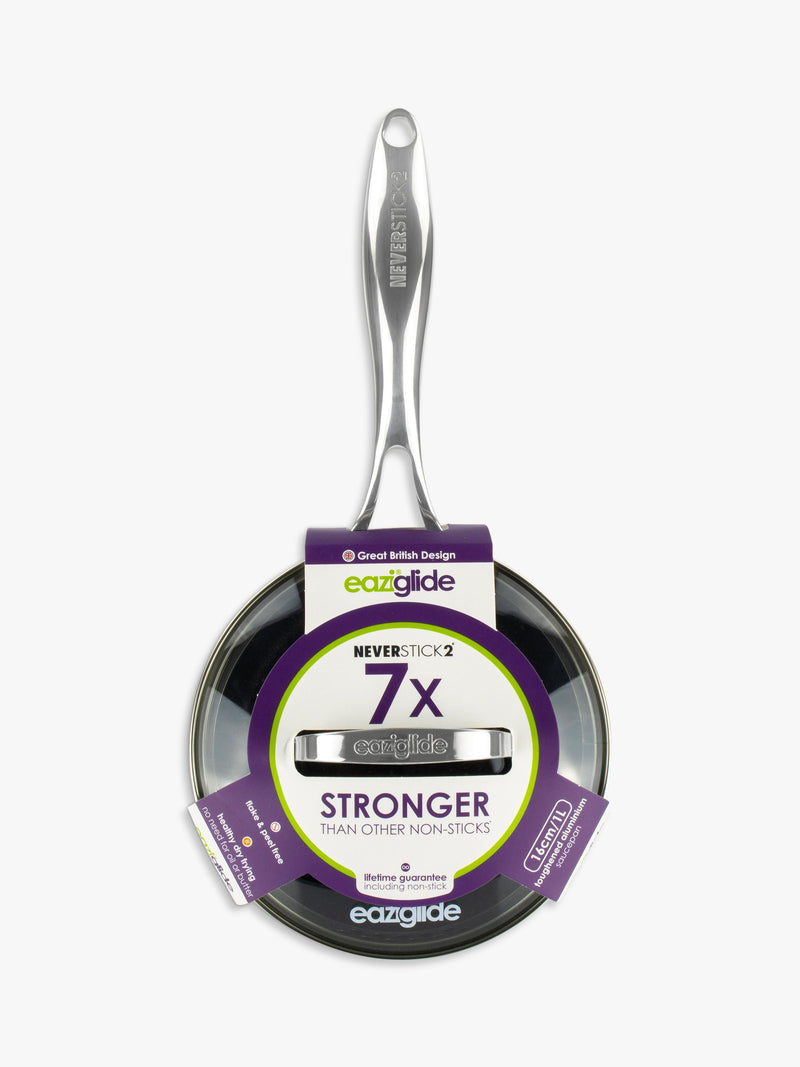 Eaziglide Neverstick2 aluminium non-stick saucepan 16cm - British product