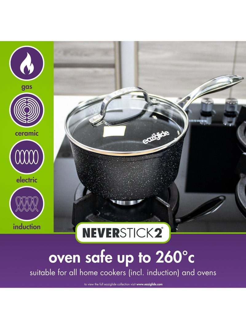 Eaziglide Neverstick2 Aluminium Non-Stick Saucepan 20cm - British product