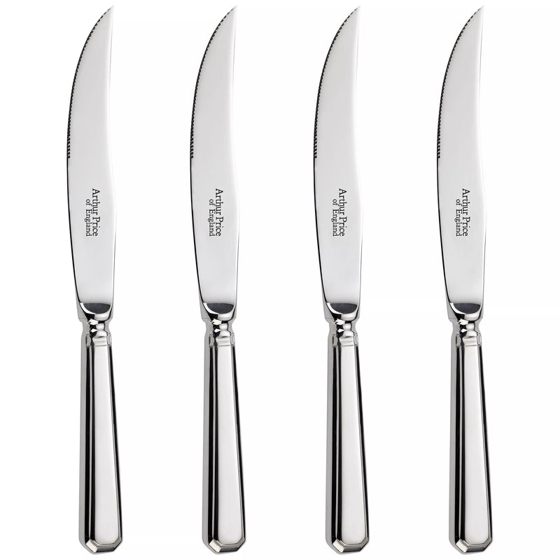 Arthur Price Grecian stainless steel steak knives set of 4 - British product