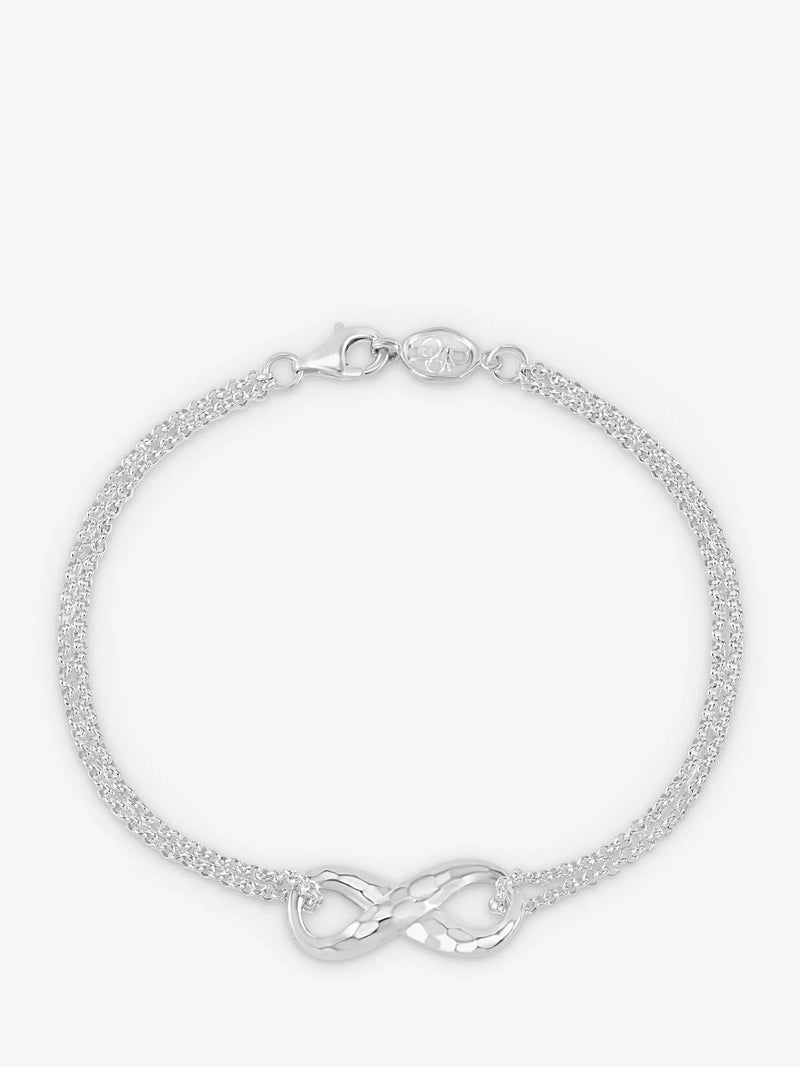 Dower & Hall sterling silver infinity bracelet 18.5cm - British product