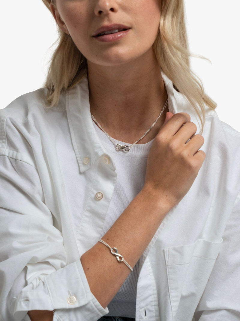 Dower & Hall sterling silver infinity pendant necklace, UK version