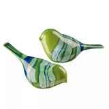 John Lewis Poole Pottery Maya Birds Ornament Set of 2 Green Multi- Buy online at McGrocer