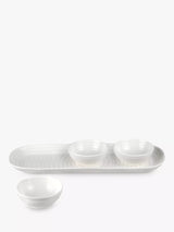 John Lewis Porcelain Dip Bowls Set with Tray, 3-Piece, White- Buy online at McGrocer