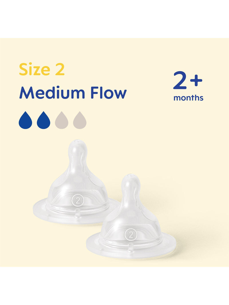 MAM medium flow baby bottle teats pack of 2 (British brand)