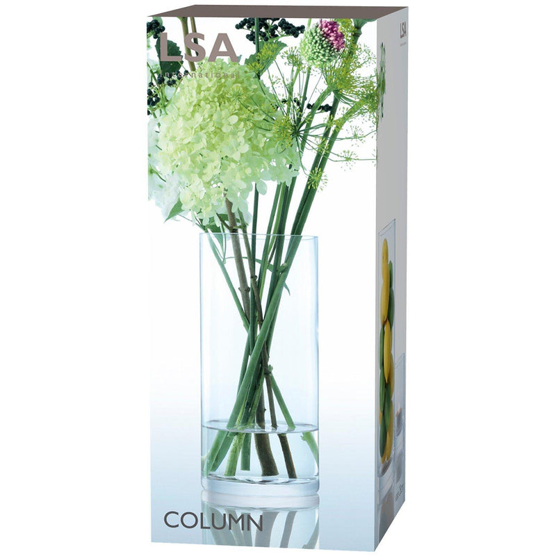 LSA International Clear Column Vase H28cm, UK version