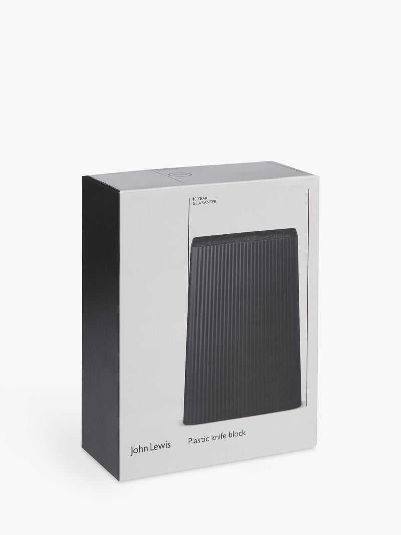 John Lewis contemporary black empty knife block, UK version