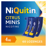 Sainsburys NiQuitin Mini Citrus Compressed Lozenges 4mg (Pack of 60) Stop Smoking Aid- Buy online at McGrocer