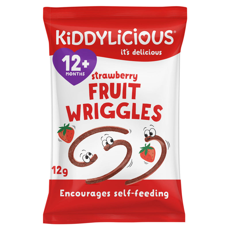 Kiddylicious baby snacks Strawberry Wriggles 12g - British product