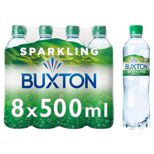 Buxton Sparkling Bottled Natural Mineral Water 8x500ml GOODS Sainsburys   