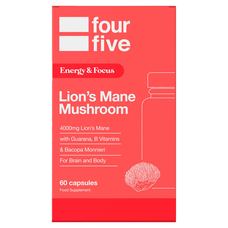Fourfive Lion's Mane supplement 60 capsules, imported from the UK