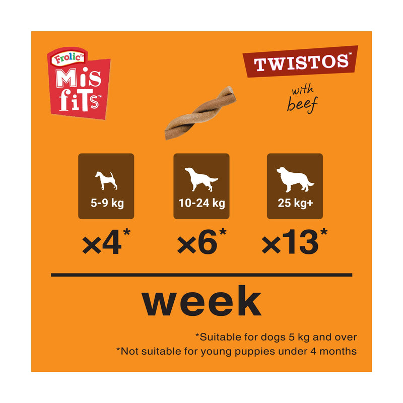 Misfits dog treats beef chews 105g - British product