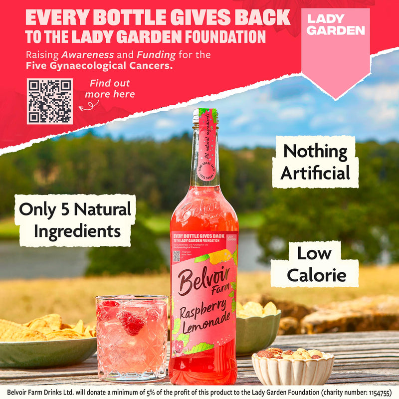 Belvoir Farm raspberry lemonade drink 750ml (British brand)