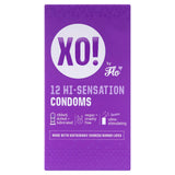 Sainsburys Flo XO! Hi-sensation Ribbed + Dotted Natural Feel Vegan Regular Fit Condoms, 12 Count- Buy online at McGrocer