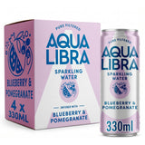 Sainsburys Aqua Libra Sparkling Water Blueberry & Pomegranate Drink 4 x 330ml- Buy online at McGrocer