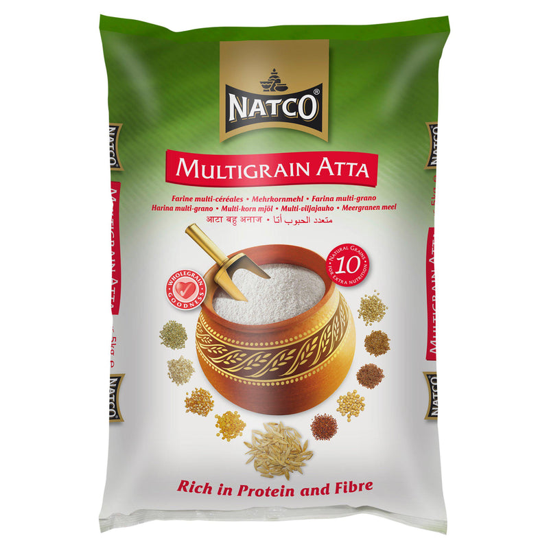 Natco stoneground multigrain atta flour 5kg, UK version