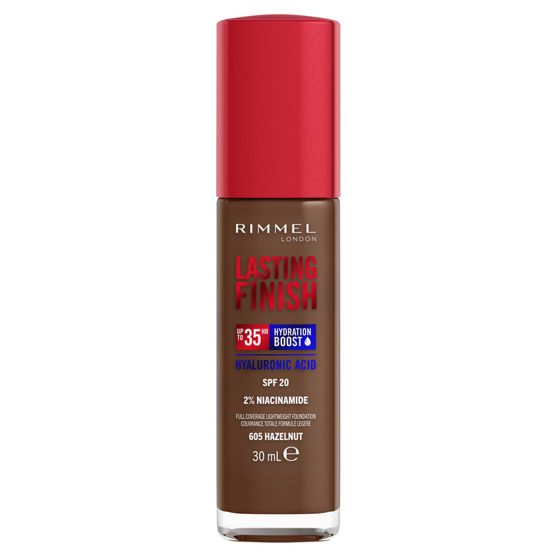 Rimmel London Lasting Finish 35 Hour Foundation 605 Hazelnut, imported from the UK