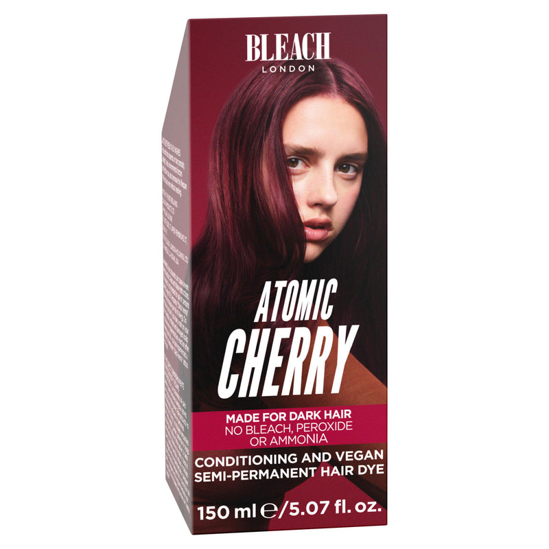Bleach London semi permanent hair dye Atomic Cherry 150ml, imported from the UK
