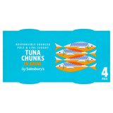 Sainsburys Sainsbury's Tuna Chunks in Brine Canned Tuna 4x145g- Buy online at McGrocer